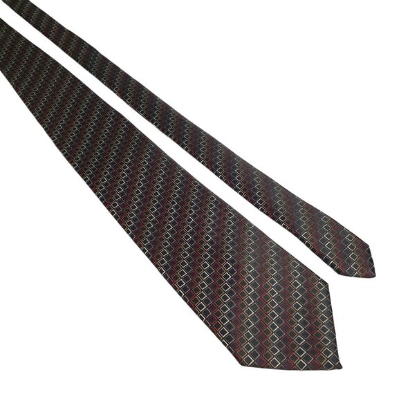 Giorgio Brutini Mens Silk Tie Multicolor Diamond Pattern 58 Inches Designer Gift - Picture 1 of 6